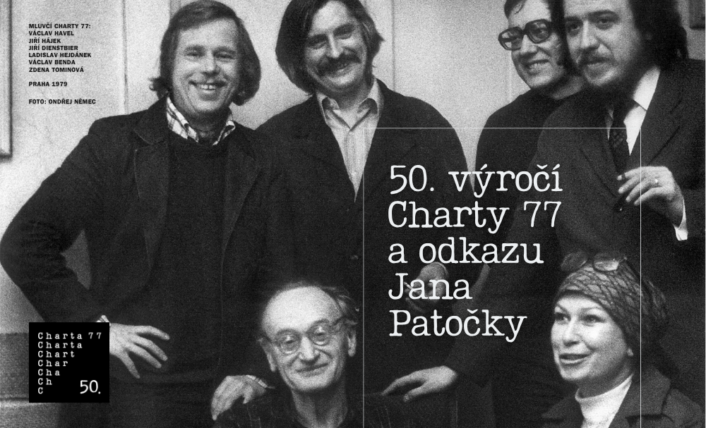 50. výročí Charty 77 a odkazu Jana Patočky – mluvčí Charty 77, Praha 1979, foto Ondřej Němec